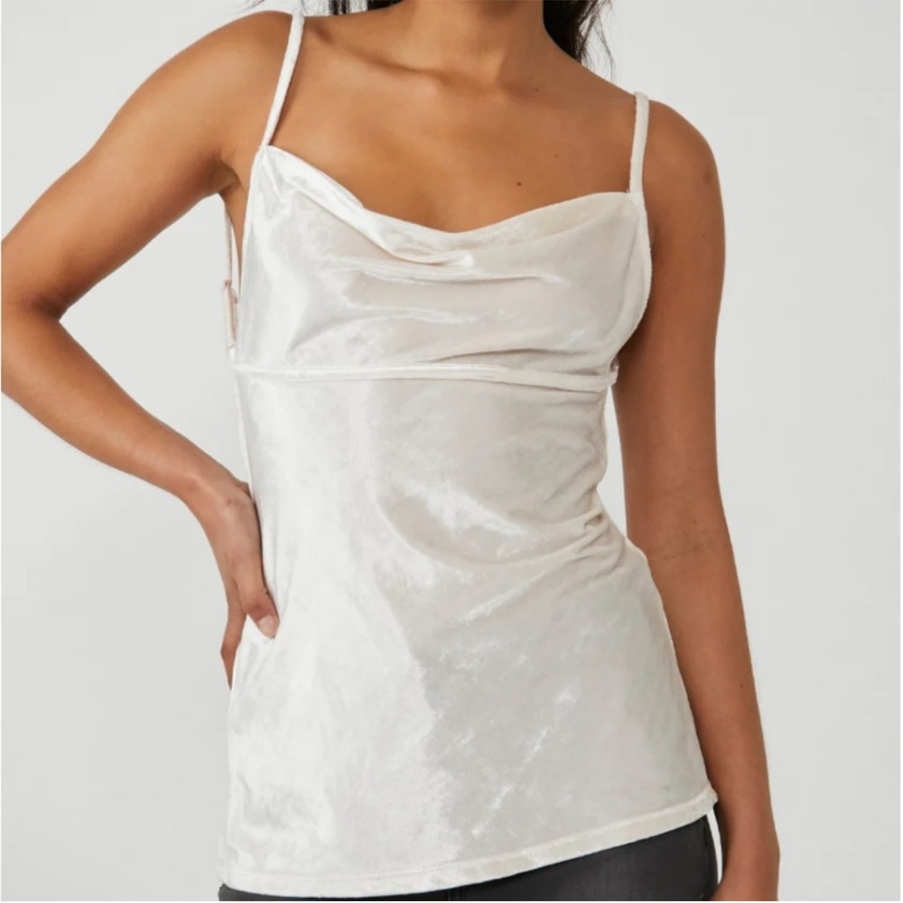 Free People Cream Velvet Camisole